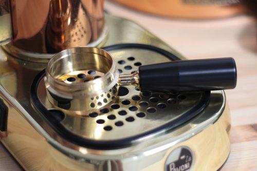 La Pavoni naked bottomless Custom Brass portafilter for Post Mills 51 mm