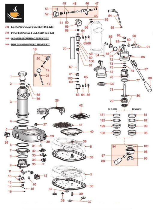 La Pavoni Lever heating element thermofuse M4 holder nut