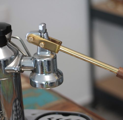 La Pavoni Lever custom brass gold fork and lever arm