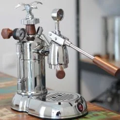 New La Pavoni Stradivari Professional Wooden Handles with naked gauge and Eagle