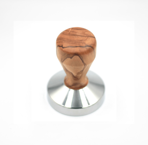 Coffee Sensor 58.6mm Flat Espresso Tamper with olive wood handle